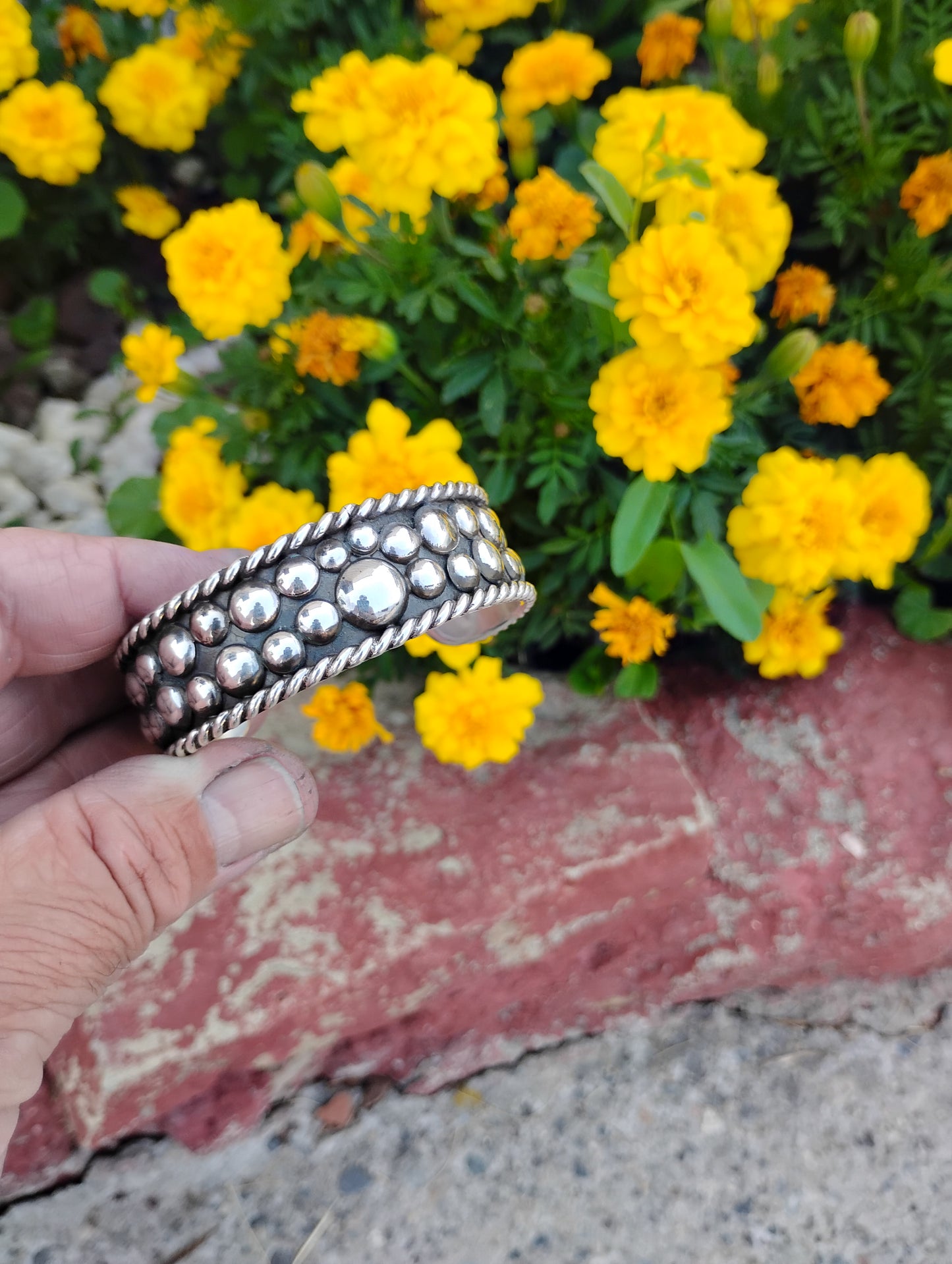 Silver dot bracelet