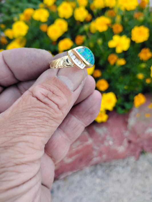 Opal and Diamond Ring