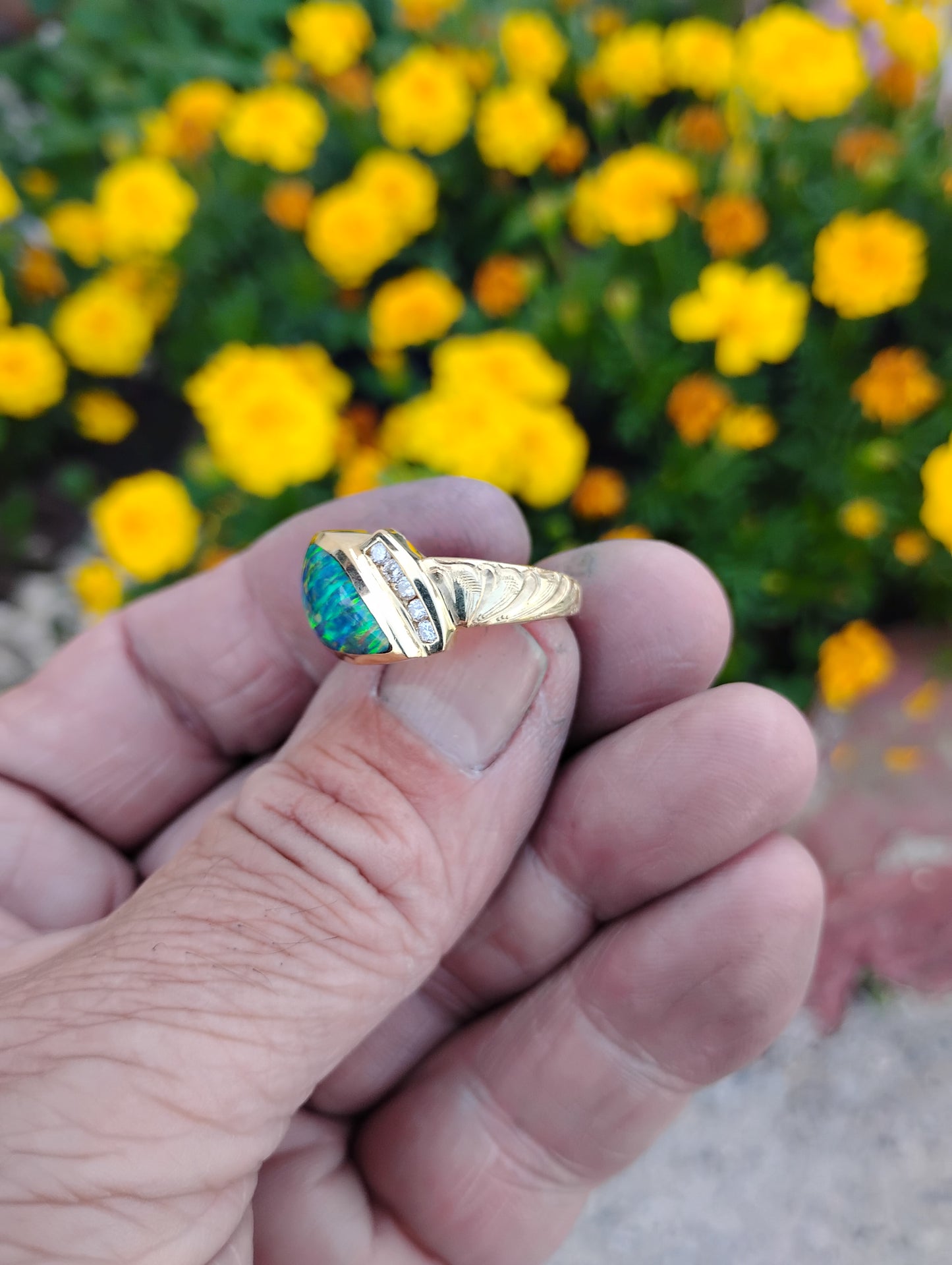Opal and Diamond Ring
