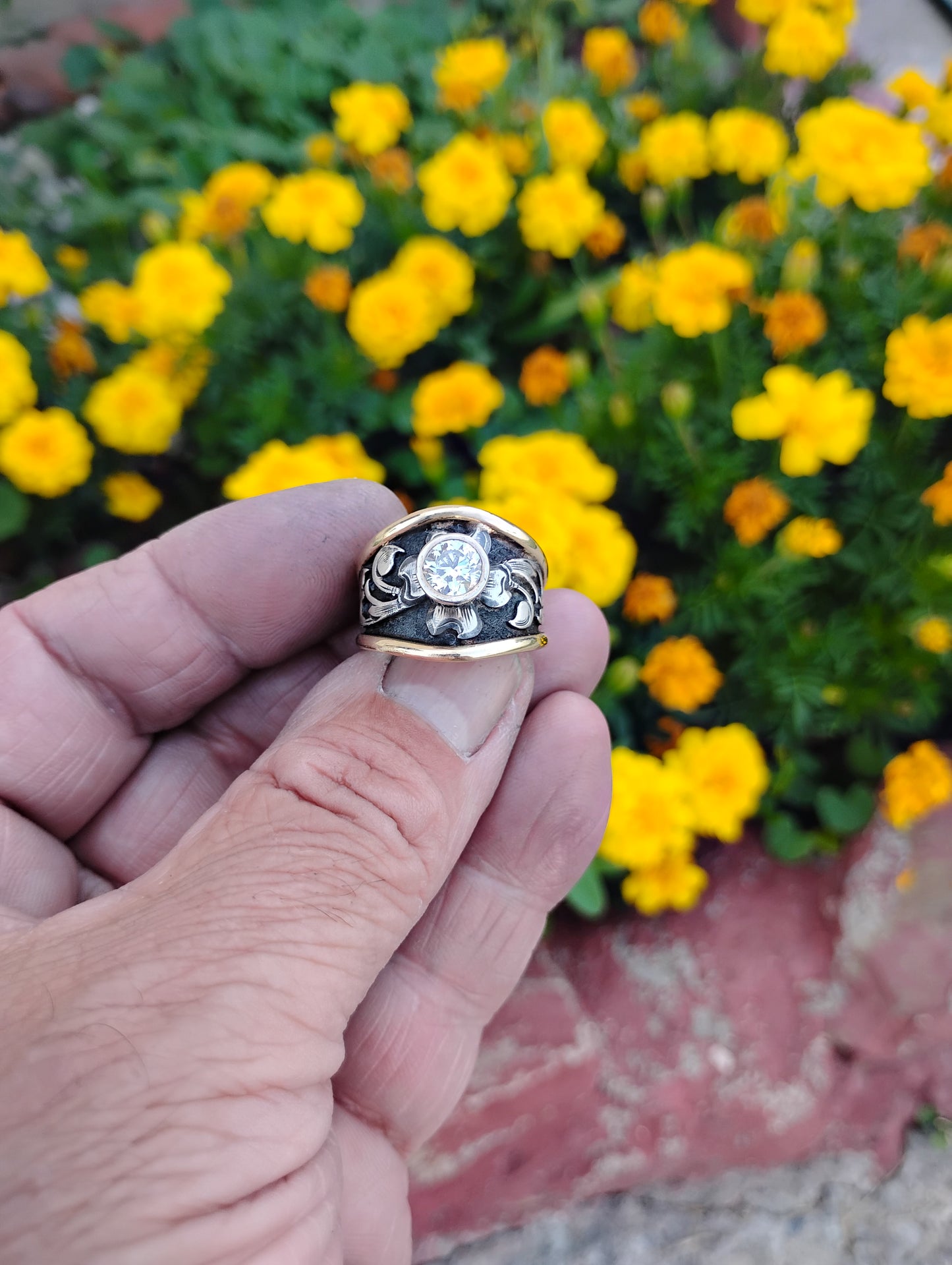 Sterling Silver and Yellow Gold Ring