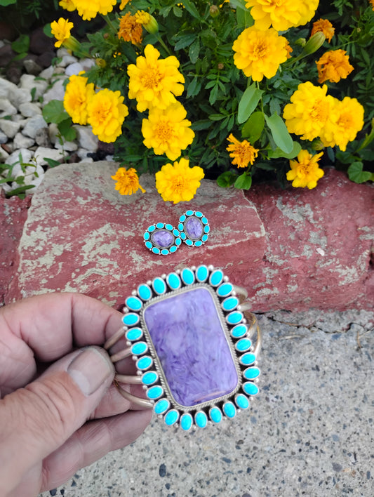 Sleeping Beauty Turquoise and Charite bracelet set