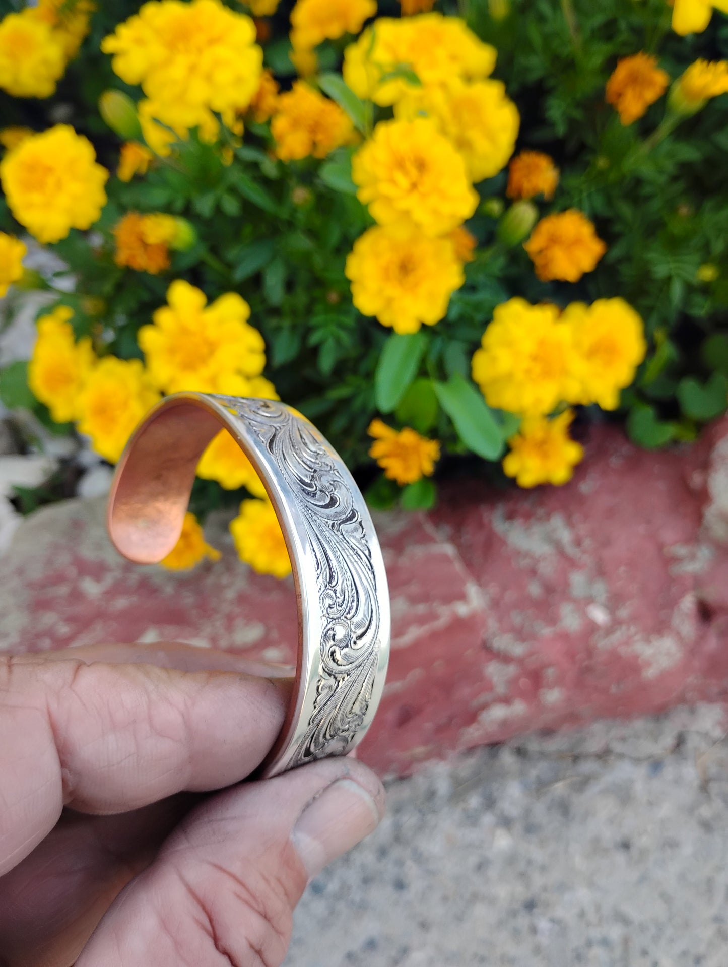 Sterling and copper bracelet