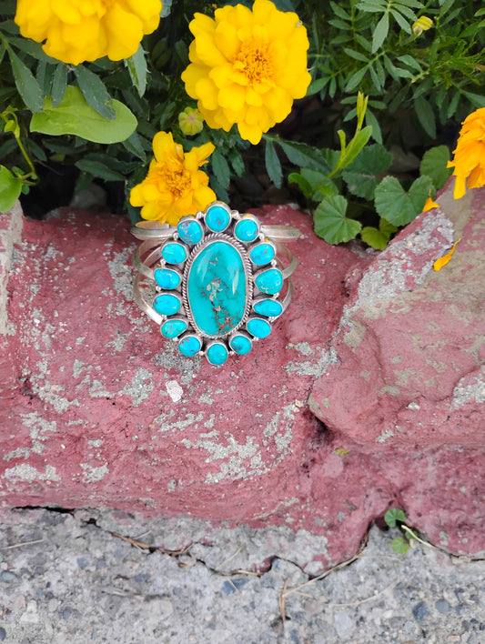 Sterling Silver and Kingman Turquoise Bracelet