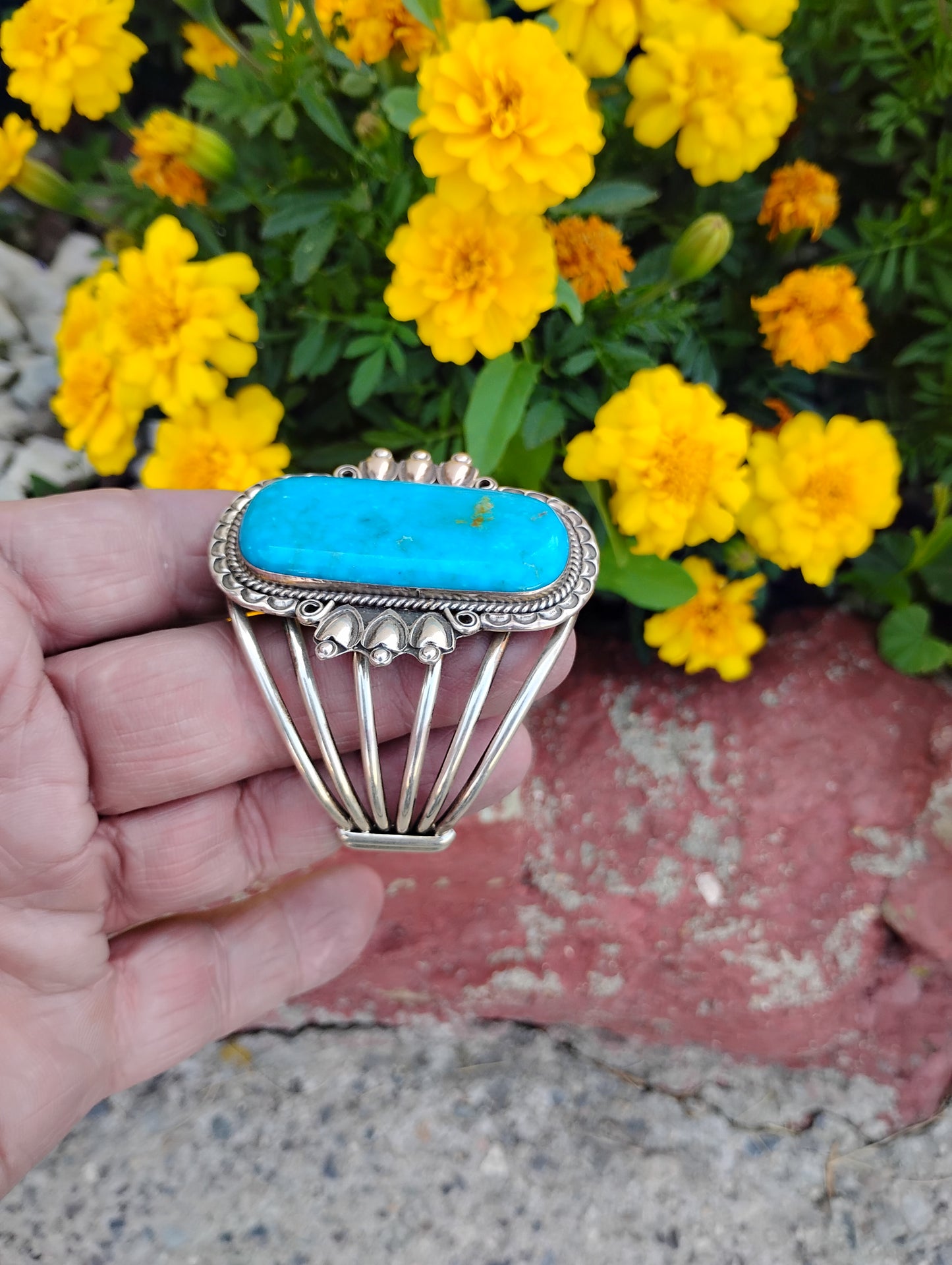 Navajo Indian Sterling and Turquoise Bracelet