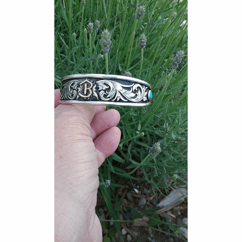 Brand and Turquoise Stone Bracelet