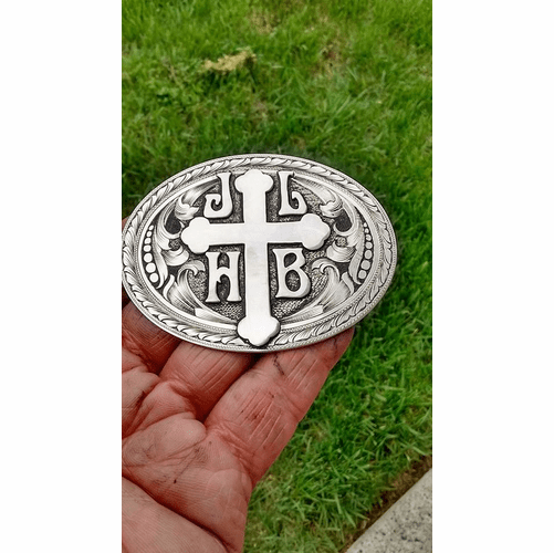 Cantle Plate with Initials